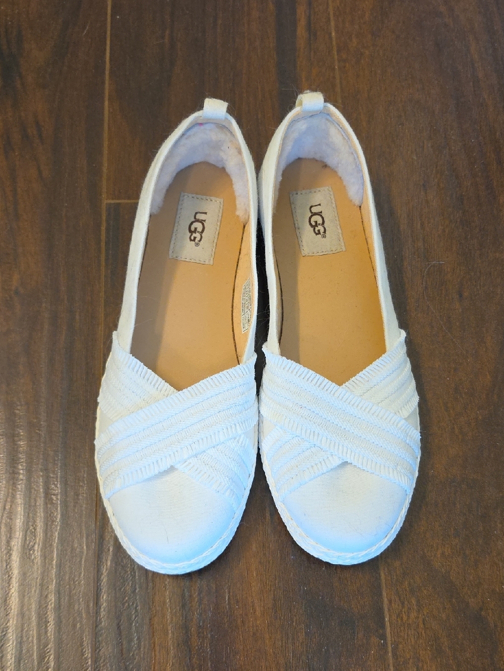 UGG Cream Crossband Espadrille Flats